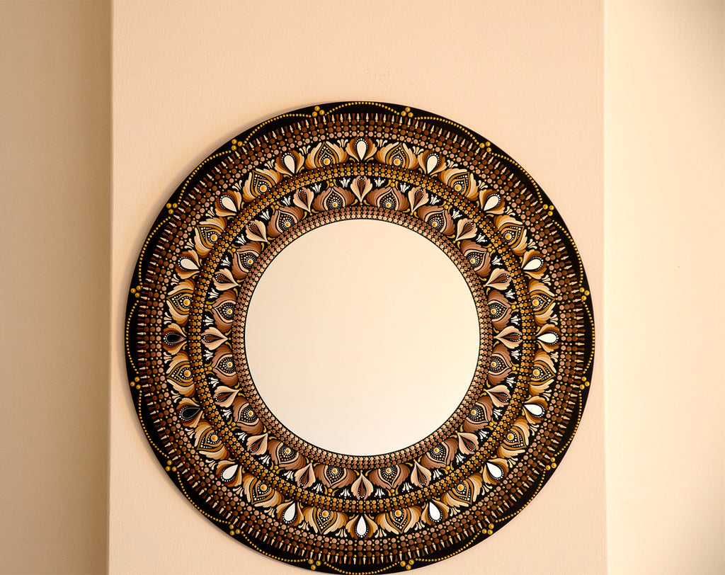 Marco de mandala de estilo clásico de 60 cm con espejo de 40 cm