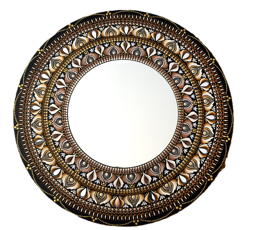 Marco de mandala de estilo clásico de 60 cm con espejo de 40 cm