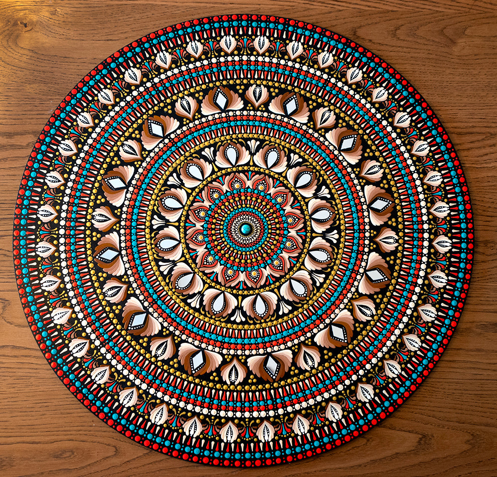 Quadro de Mandala de 60cm inspirada no Egito Antigo