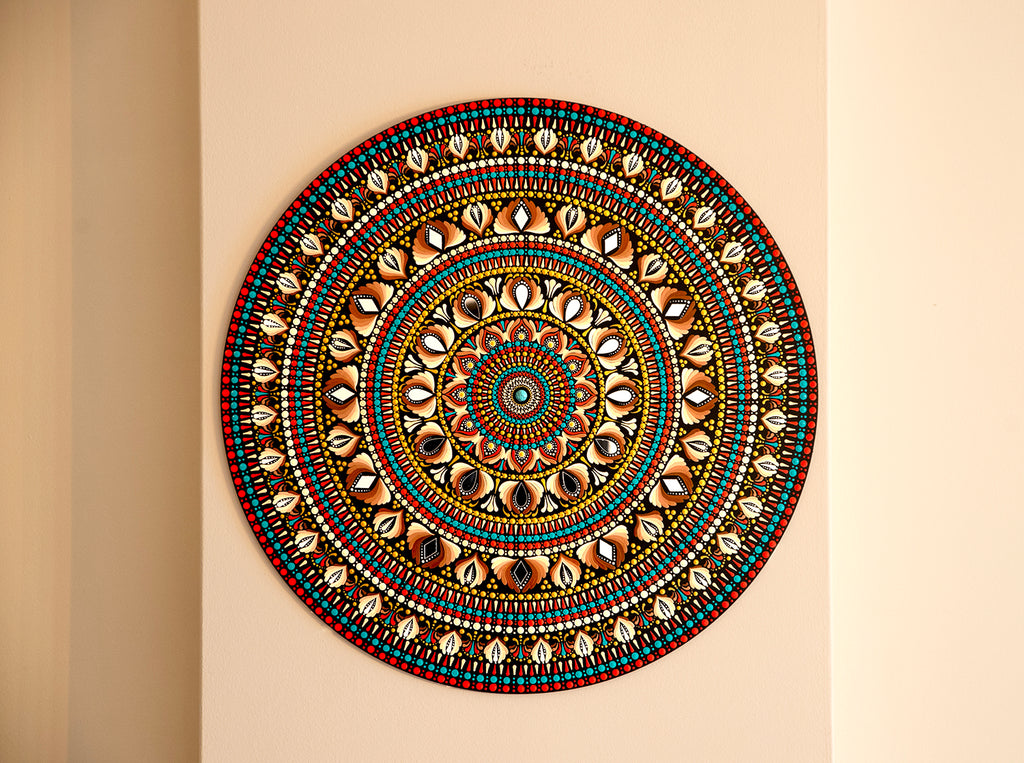 Quadro de Mandala de 60cm inspirada no Egito Antigo