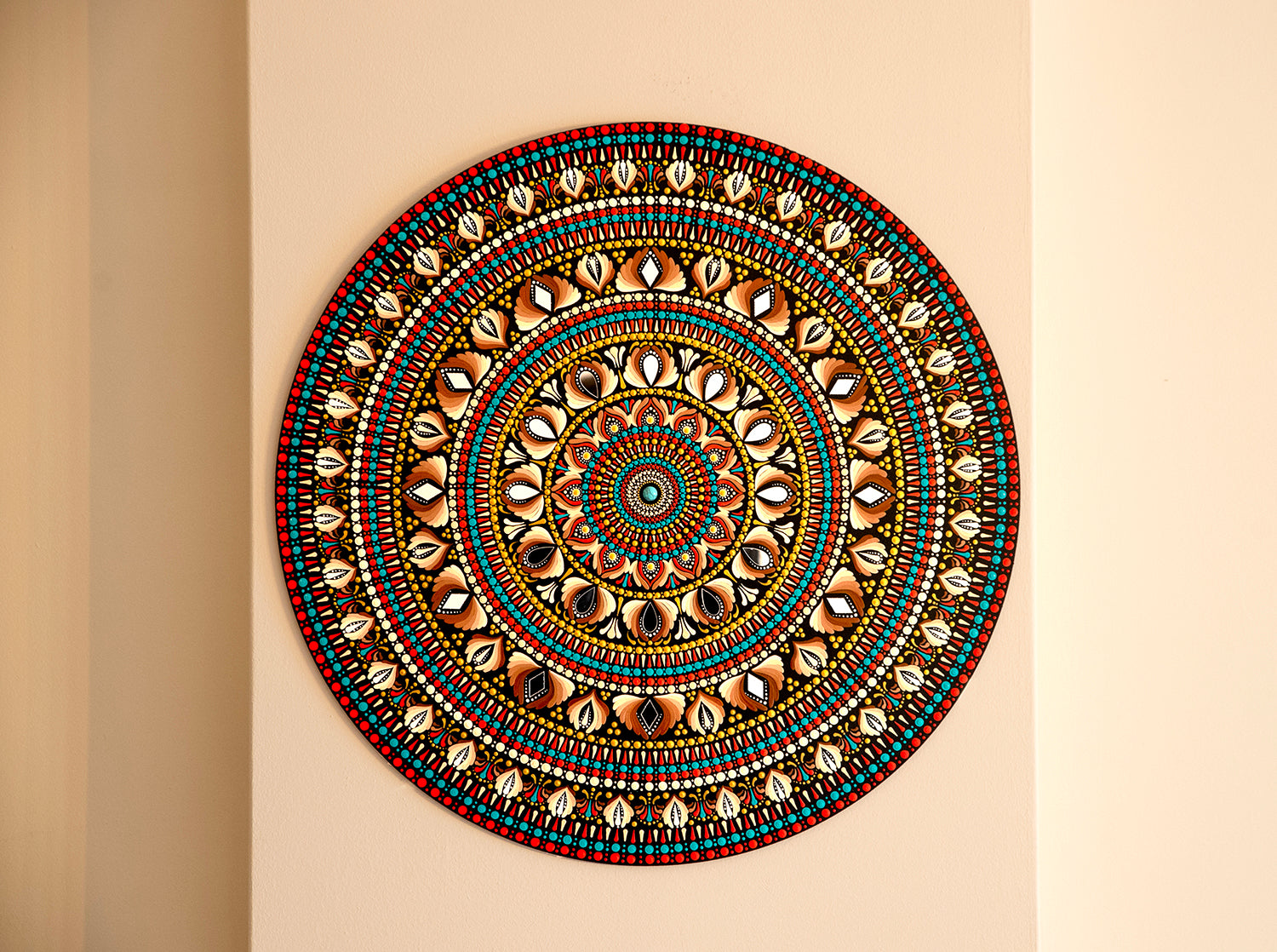 Quadro de Mandala de 60cm inspirada no Egito Antigo