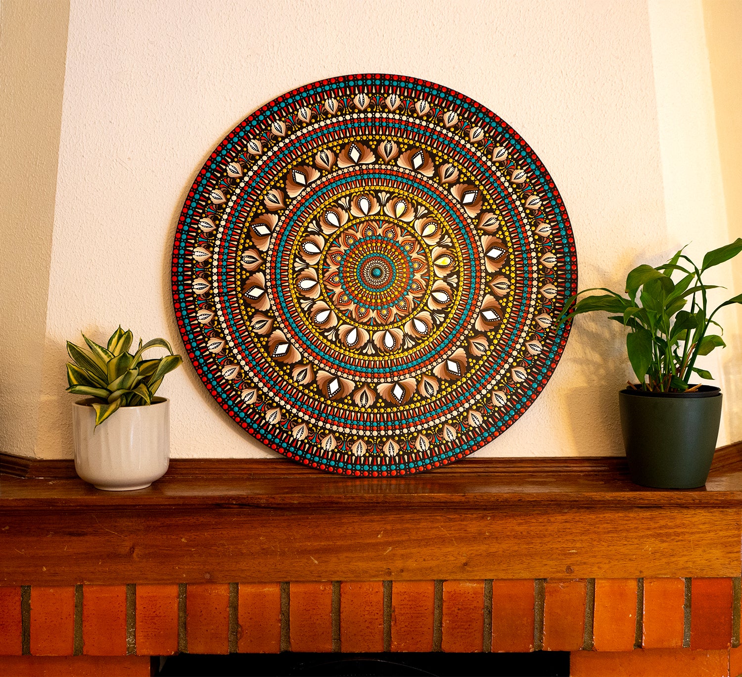 Quadro de Mandala de 60cm inspirada no Egito Antigo