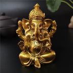 Estátua do Senhor Ganesha em dourado e bronze (7cm)