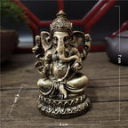 Estátua do Senhor Ganesha em dourado e bronze (7cm)