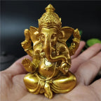 Estátua do Senhor Ganesha em dourado e bronze (7cm)