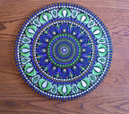 Quadro de Mandala de 30cm inspirada nas cores da cura - Violeta e Verde