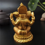 Estátua do Senhor Ganesha em dourado e bronze (7cm)