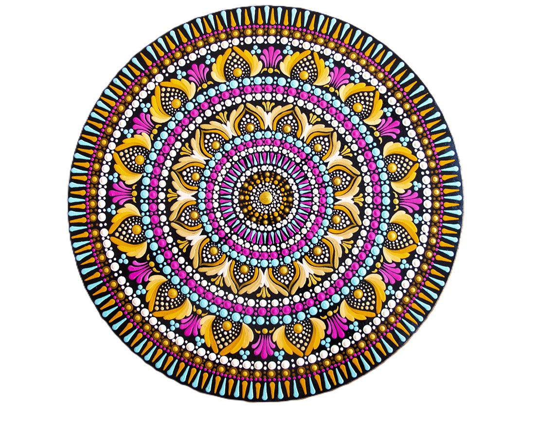 Quadro de Mandala de 30 cm inspirada nos Povos Nativos