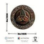 Placa de parede em alumínio com símbolo celta Triskle 2D (20cm x 20cm)
