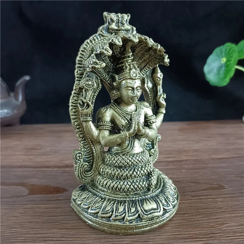 Estátua deus hindu Vishnu (12,5cm) - bronze ou dourado