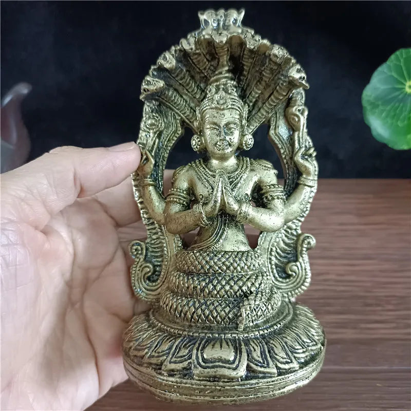 Estátua deus hindu Vishnu (12,5cm) - bronze ou dourado