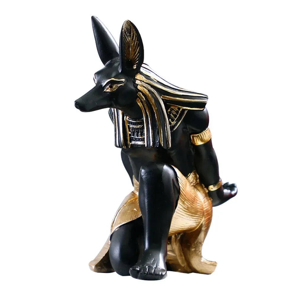 Estátua deuses egípcios Anubis e Bastet