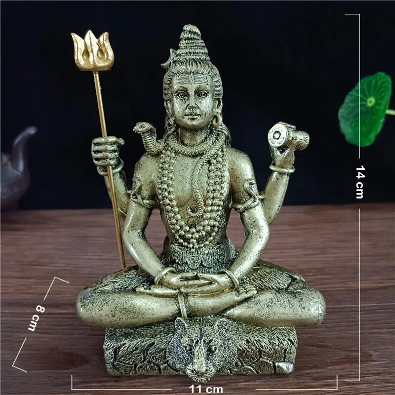 Estátua deus hindu Shiva - bronze, dourado ou verde
