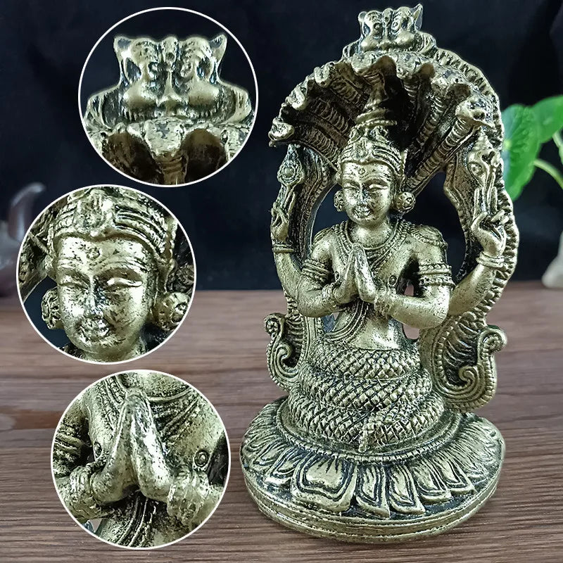 Estátua deus hindu Vishnu (12,5cm) - bronze ou dourado