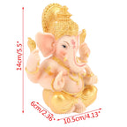 Estátua de Buda Ganesha, Senhor do Ouro (14cm)