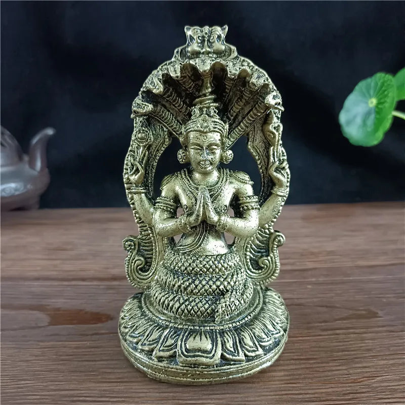 Estátua deus hindu Vishnu (12,5cm) - bronze ou dourado