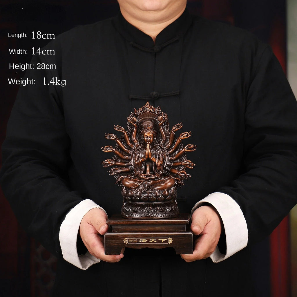 Estátua Bodhisattva Kuan Yin - Deusa das mil mãos (28cm de altura)