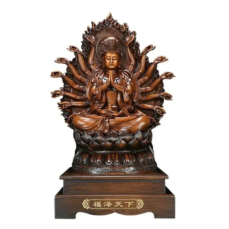 Estátua Bodhisattva Kuan Yin - Deusa das mil mãos (28cm de altura)