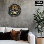 Placa de metal plana 2D vintage com Buda Zen (20cmx20cm)