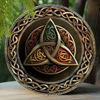 Placa de parede em alumínio com símbolo celta Triskle 2D (20cm x 20cm)