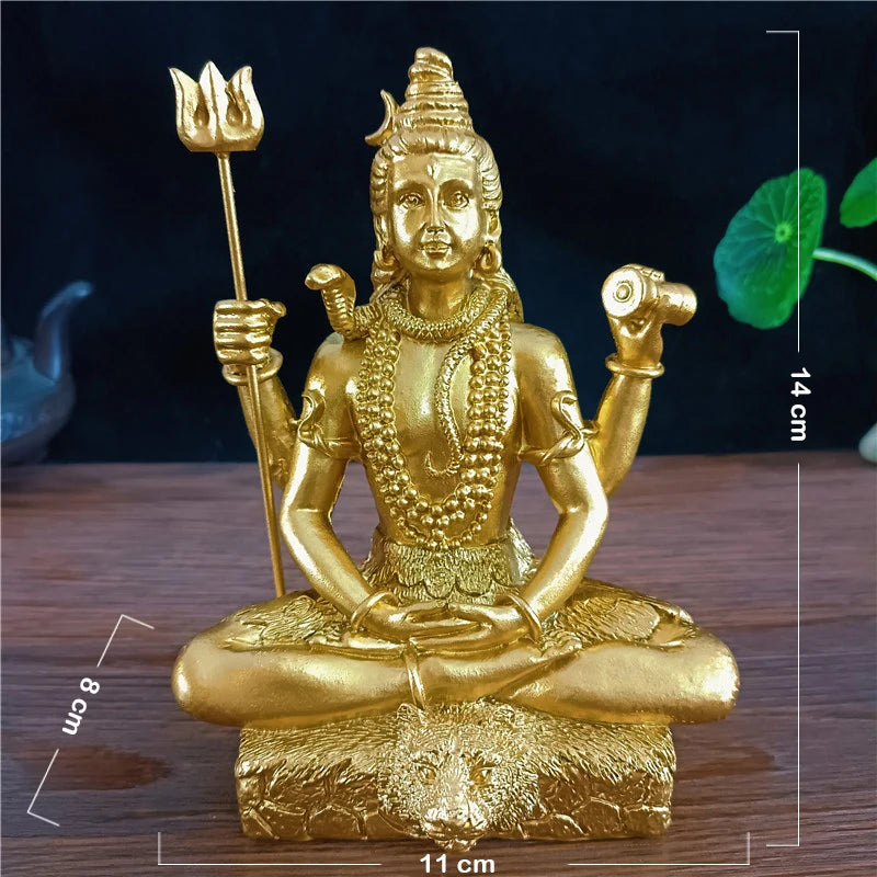 Estátua deus hindu Shiva - bronze, dourado ou verde