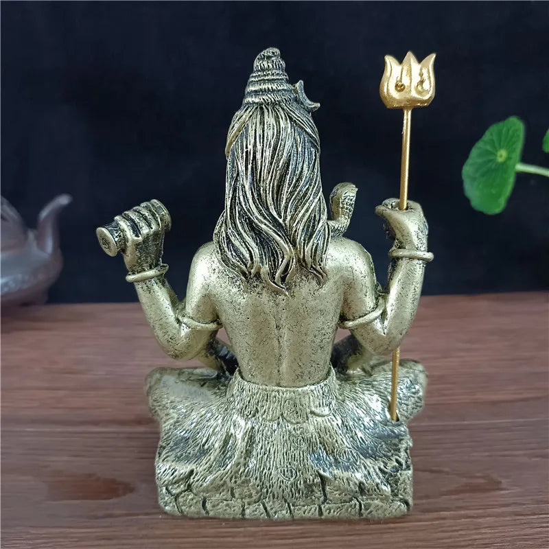 Estátua deus hindu Shiva - bronze, dourado ou verde
