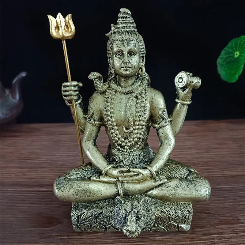 Estátua deus hindu Shiva - bronze, dourado ou verde