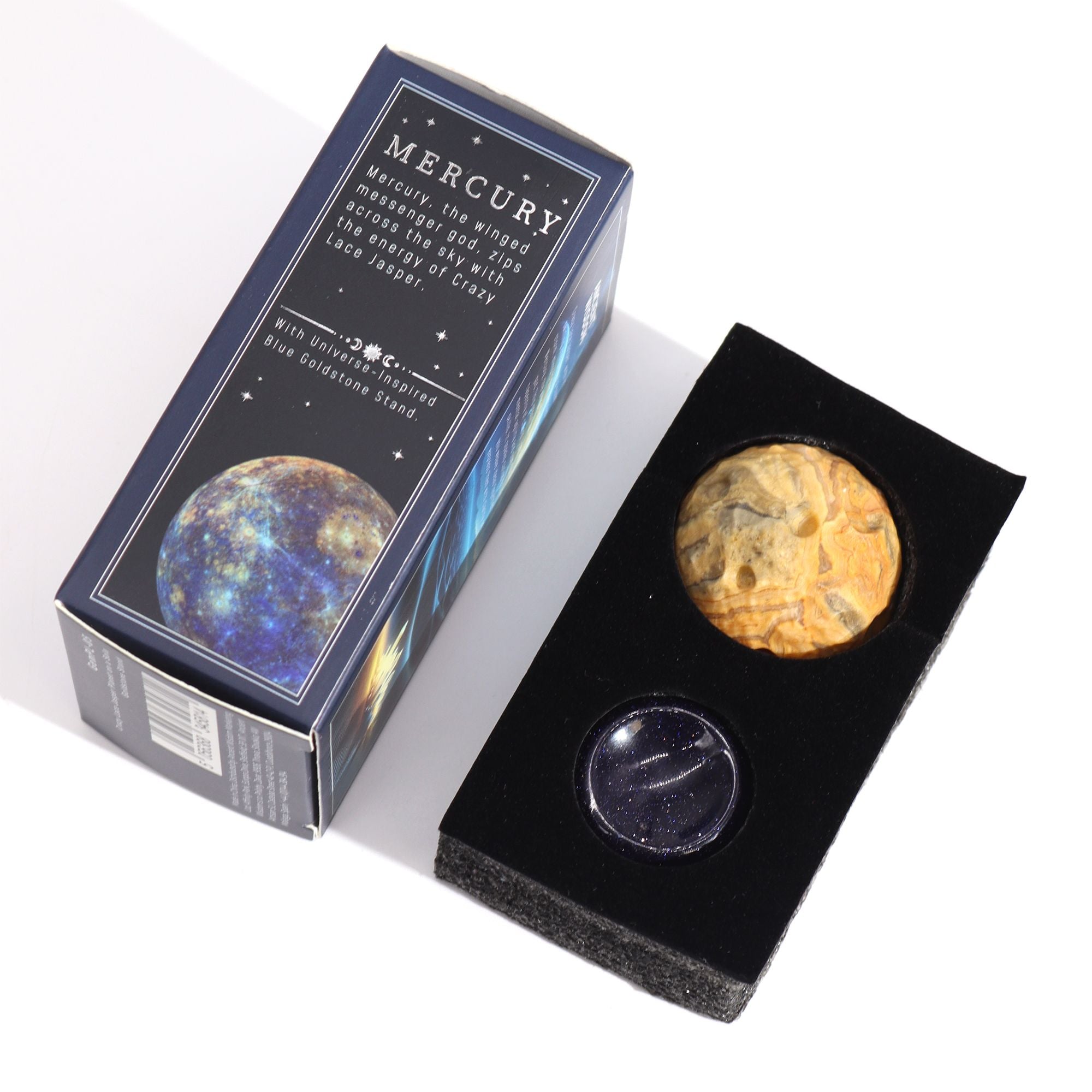 1x Planeta de Jaspe com suporte - MERCÚRIO - 40mm