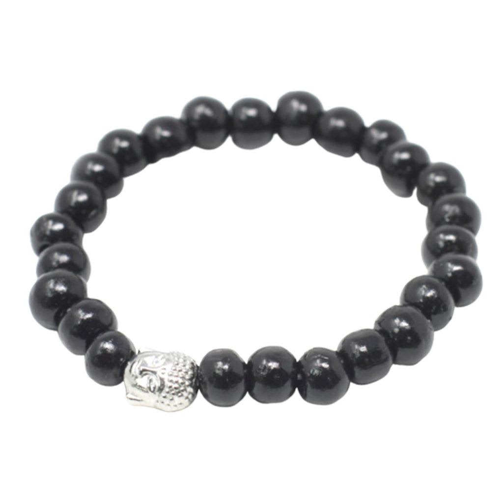 Pulsera de Buda con cuentas de madera oscura