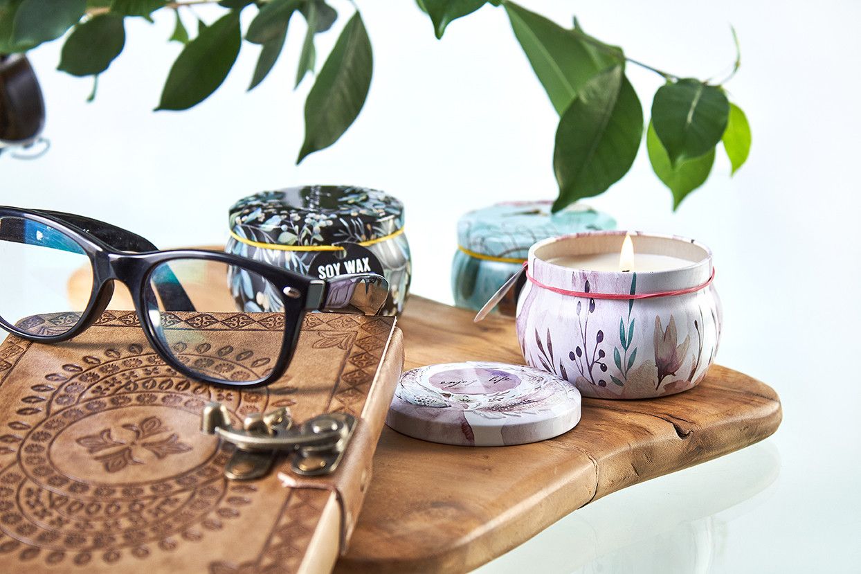 Vela artística de folha de flandres - Vida marinha - Framboesa