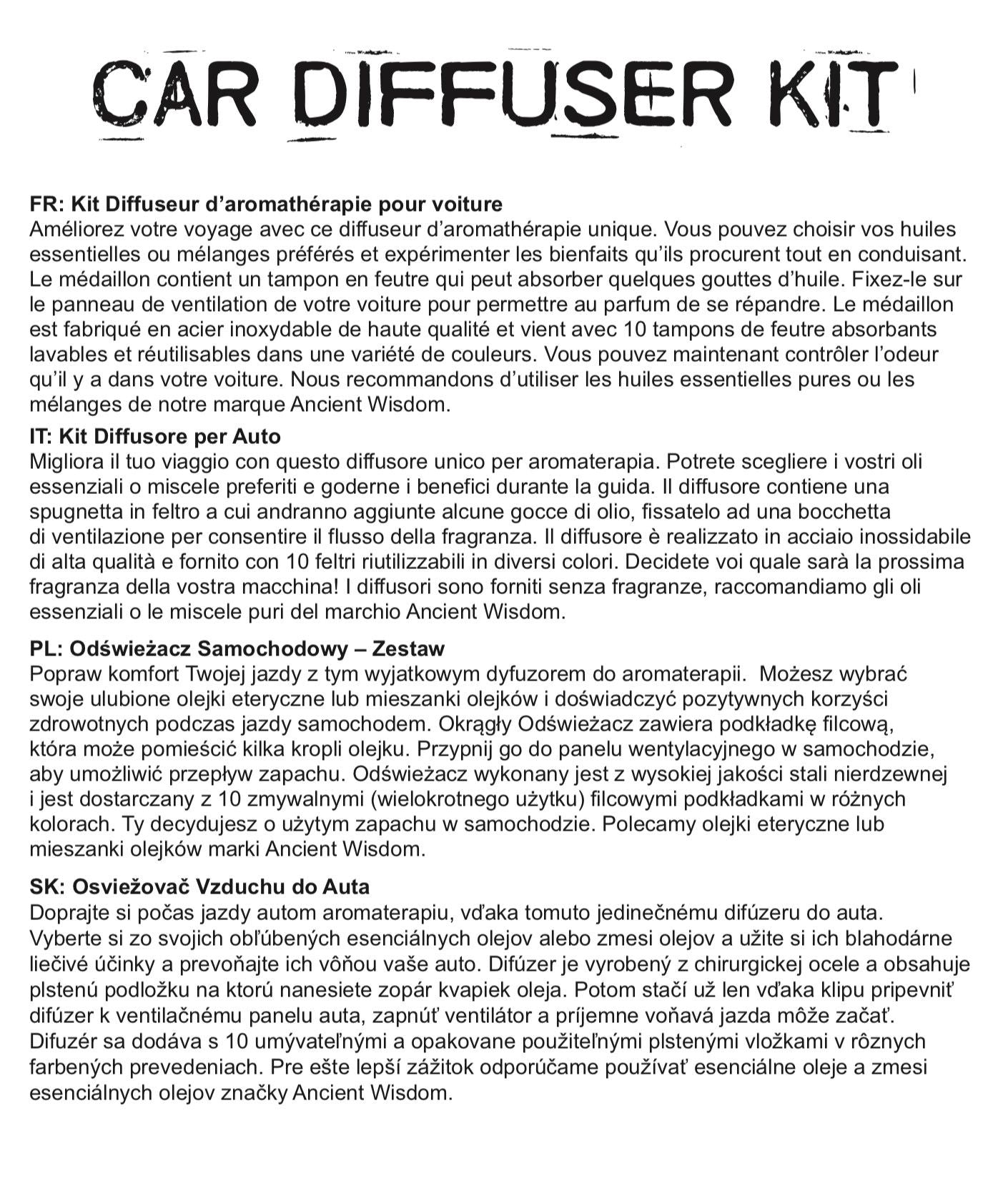 Kit difusor para automóvel - Hamsa - 30mm