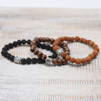 Pulsera de Buda con cuentas de madera oscura