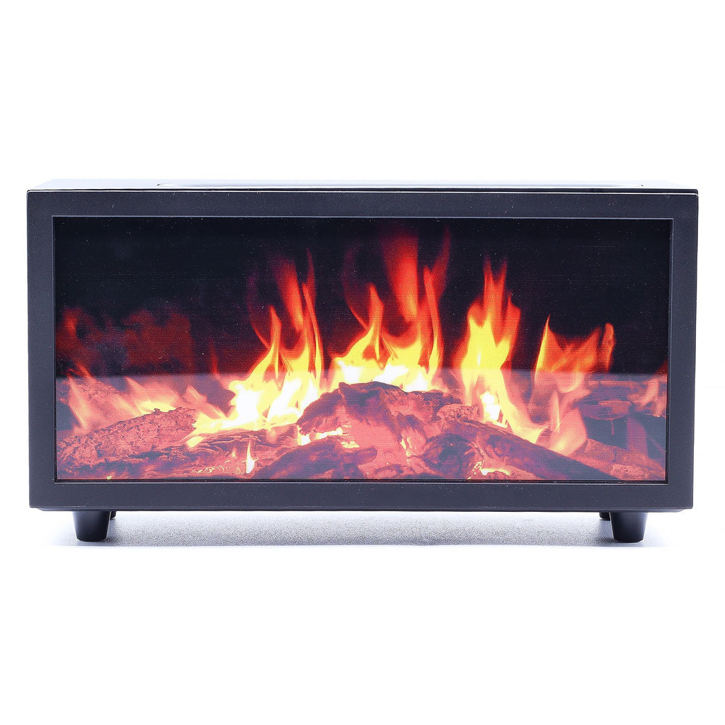 Difusor de aroma com efeito de chama e som de pássaros - USB preto - Mudança de cor