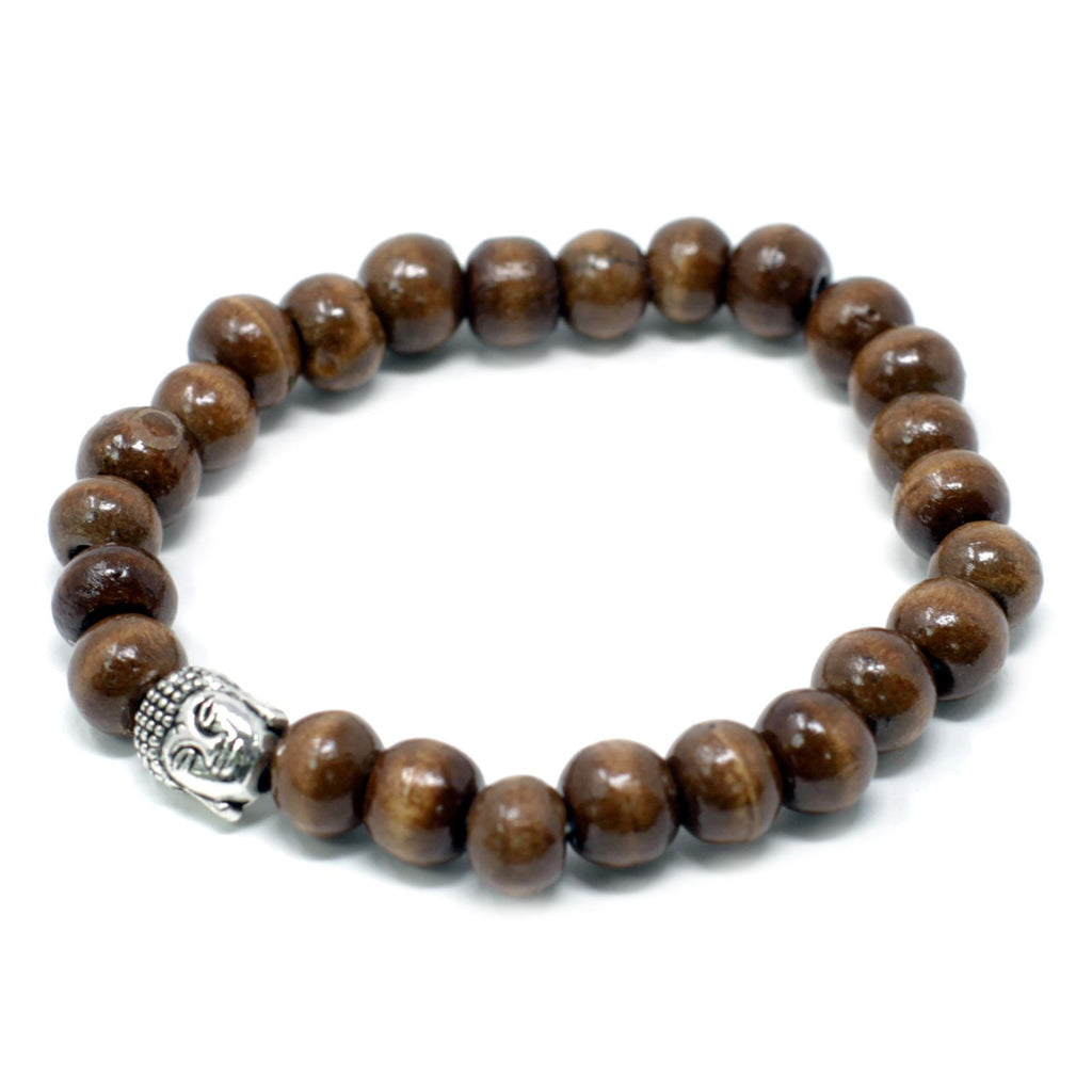 Pulseira Buda com contas castanhas