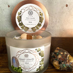 Vela de Menta e Pedra Preciosa da Lua - Crescimento Interior