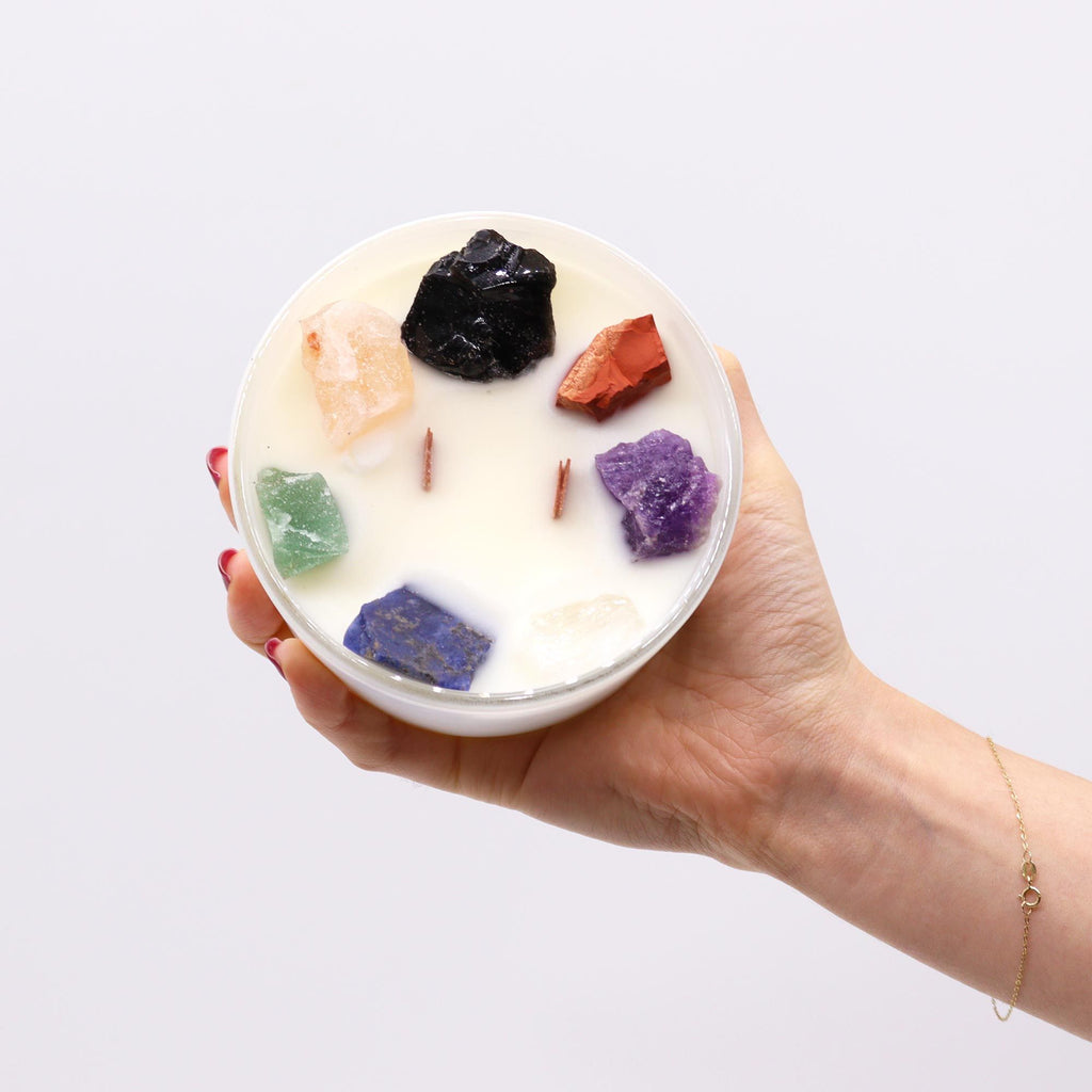 Velas de Cristal dos Chakras  - Sete Chakras