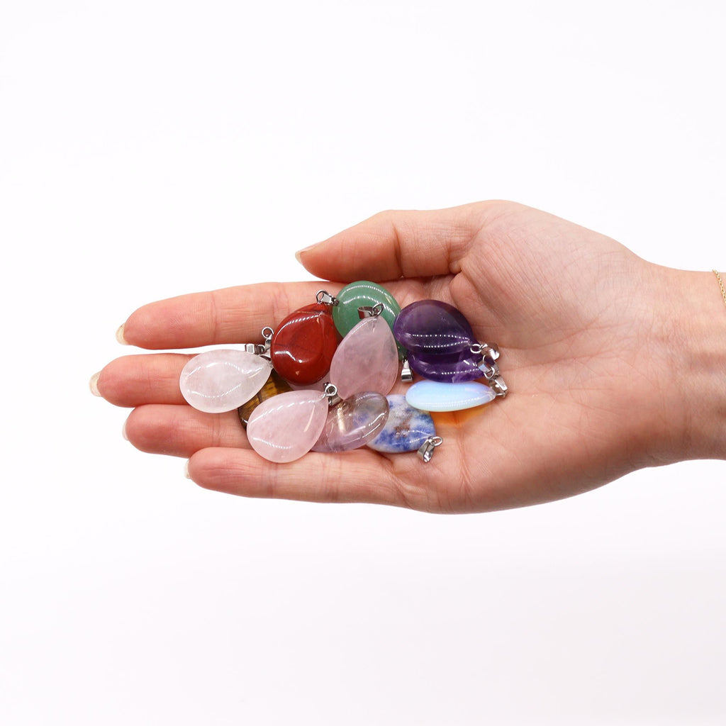 Pendentes de pedras naturais Lágrima - 25x18mm