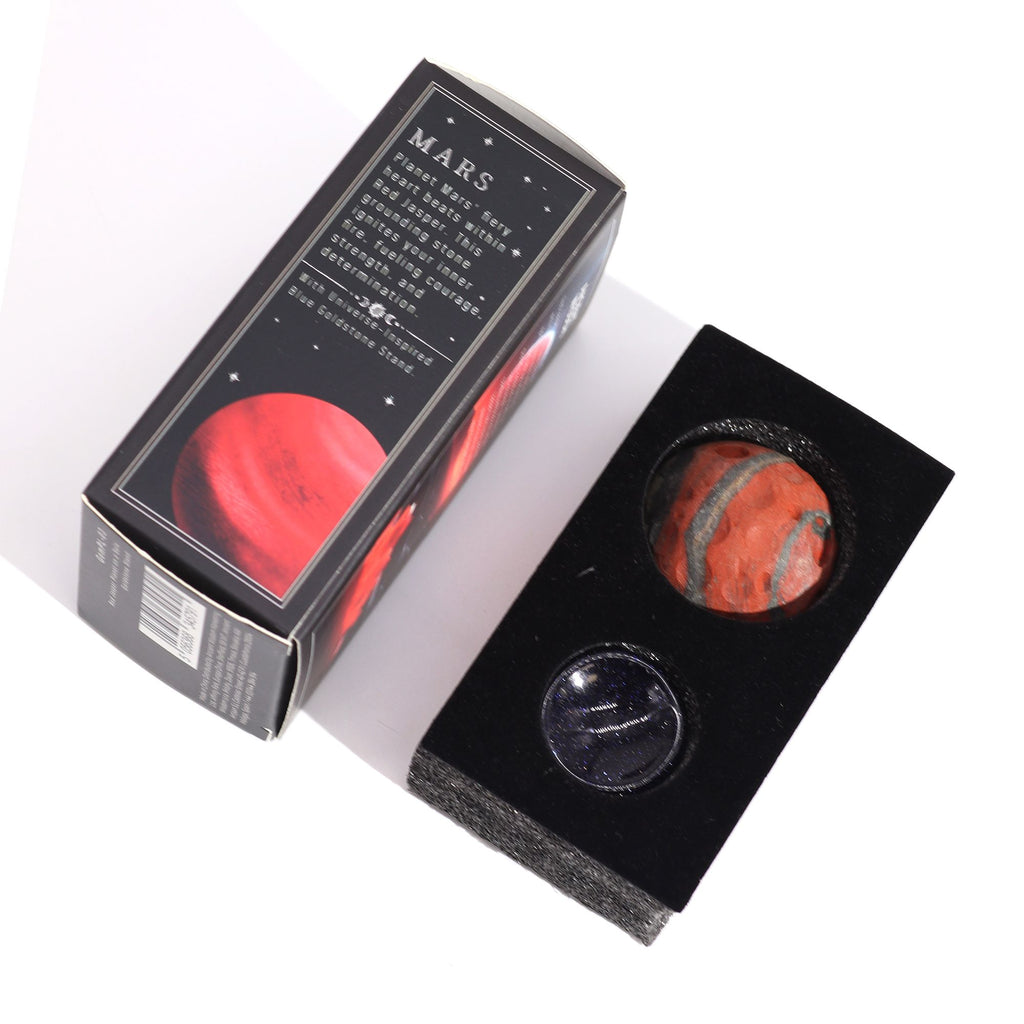 1x Planeta de Jaspe vermelha com suporte - MARTE - 40mm