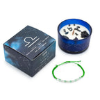 Vela de Cristal do Zodíaco com Pulseira de Pedras Preciosas - Libra