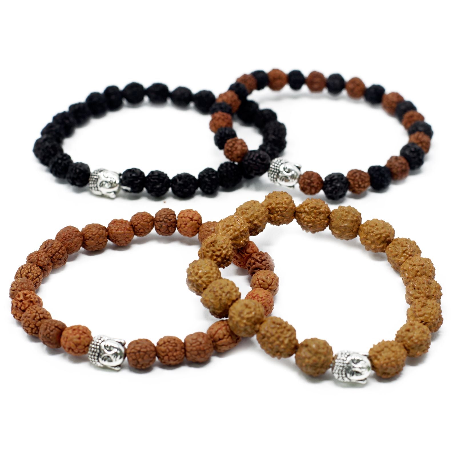 Conjunto de pulseiras Rudraksha Buda