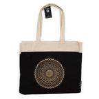 Bolsa tote extra grande lavada à pedra 14oz - Mandala da liberdade