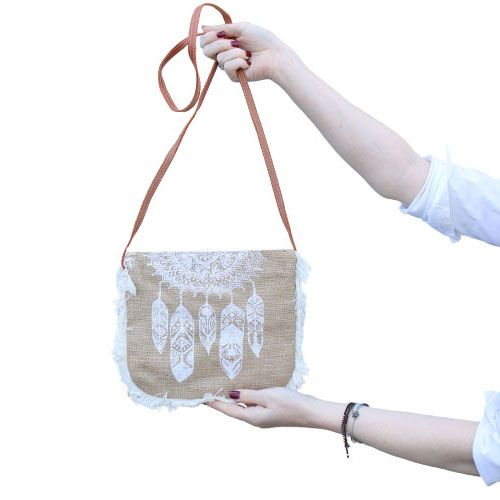 Bolsa com franjas - Estampado Mandala