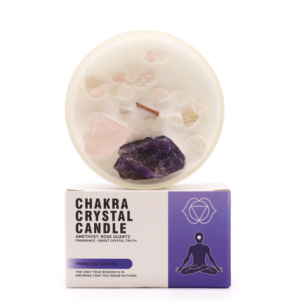 Velas de Cristal dos Chakras  - Chakra frontal/terceiro olho - Ajna
