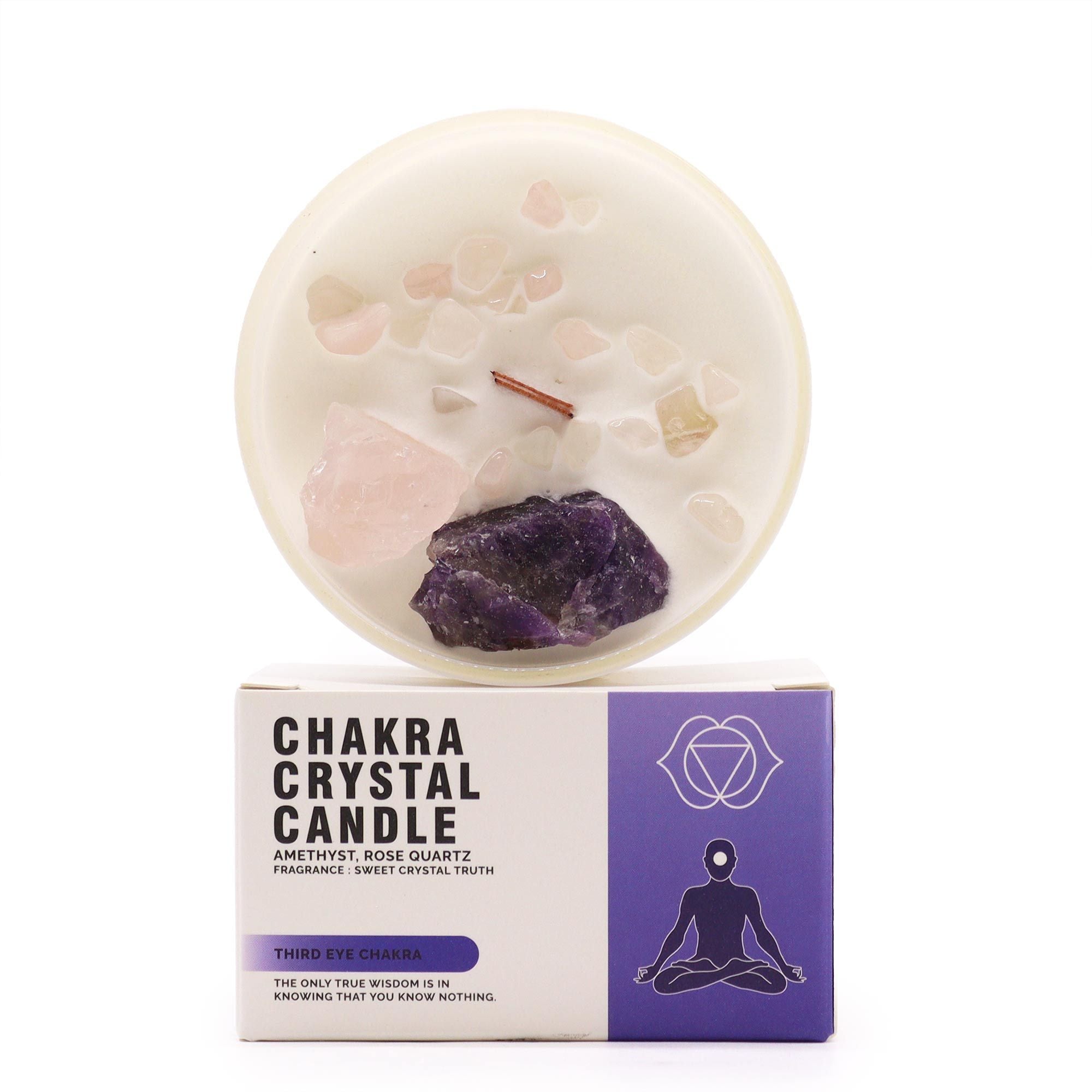Velas de Cristal dos Chakras  - Chakra frontal/terceiro olho - Ajna