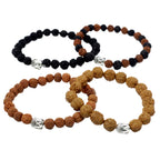 Juego de pulseras de Buda Rudraksha
