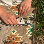 Bolsa tipo bandolera de festival Kilim bege
