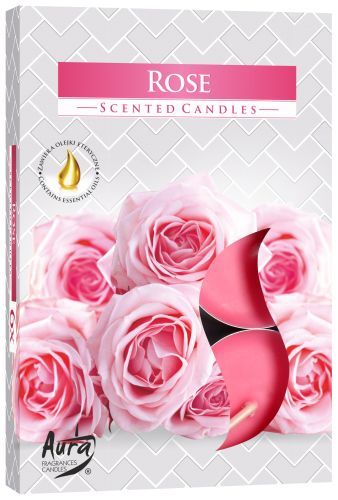 Conjunto de 6 Velas de chá Perfumadas - Rosa