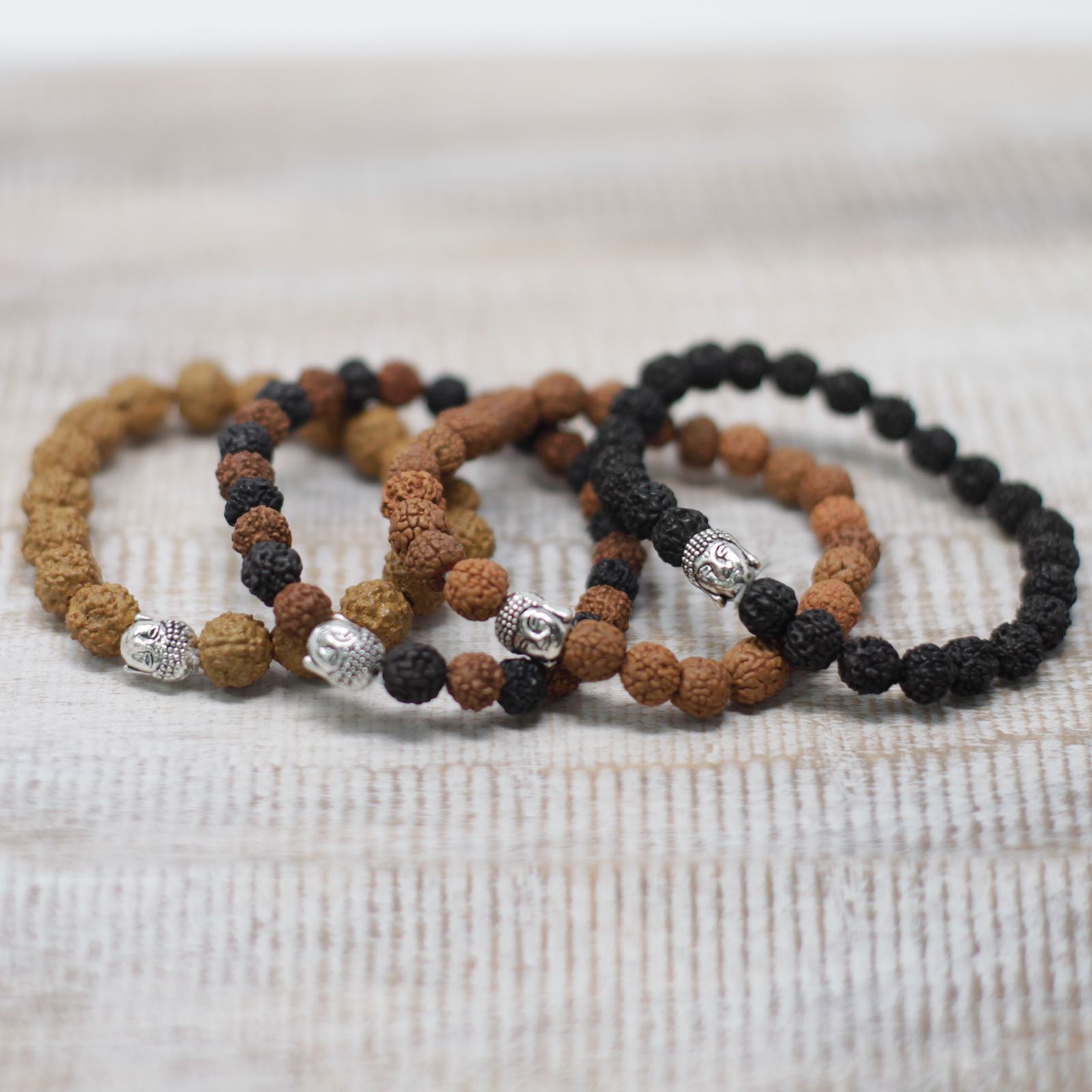 Conjunto de pulseiras Rudraksha Buda