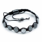 Pulsera Shamballa de hematita magnética - Círculos planos