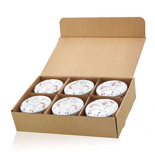 Vela artística de folha de metal - Unicórnios - Pedra da Lua